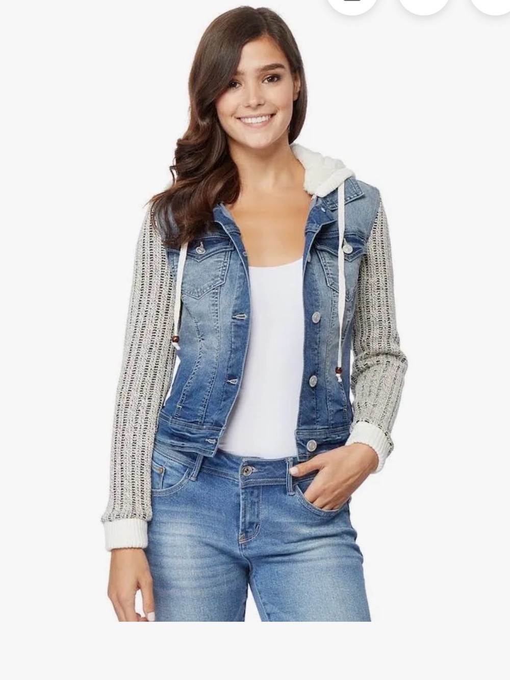 NWT WallFlower Girls Large Denim Shirt Jacket NEW With Tags Hybrid Outerwear